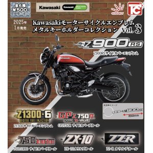 画像: Kawasakiモーターサイクルエンブレム　メタルキーホルダーVol.3（１月）【カプセルトイ　ガチャガチャ　ガチャポン】＋正規台紙１枚