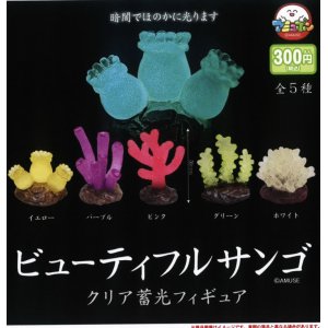 画像: ビューティフルサンゴクリア蓄光フィギュア（３月）４０個入り【３００円カプセルトイ　アミューズ】＋正規台紙