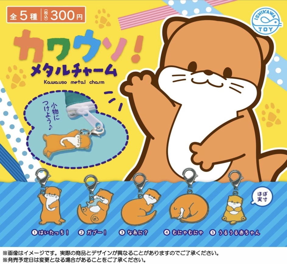 画像1: カワウソ！メタルチャーム（５月）【★３００円カプセルトイ　４０個入り　石川玩具】＋正規台紙